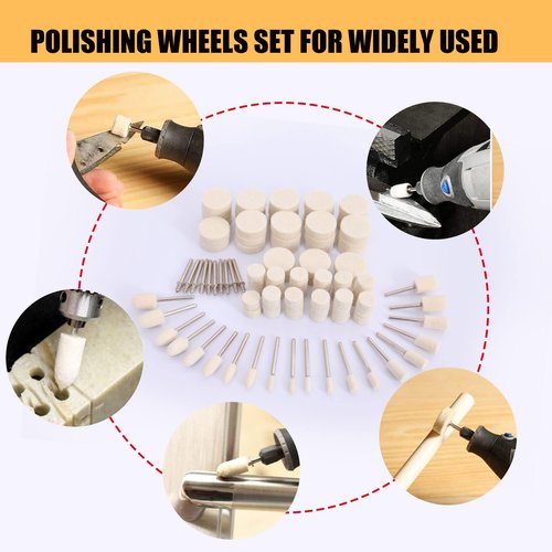 XUPYNAR 100PCS Polishing Buffing Wheel for Dremel Polishing Kit, Polishing Wheel for Dremel Tool Accessories, with 1/8" Shank for Buffing Wheels