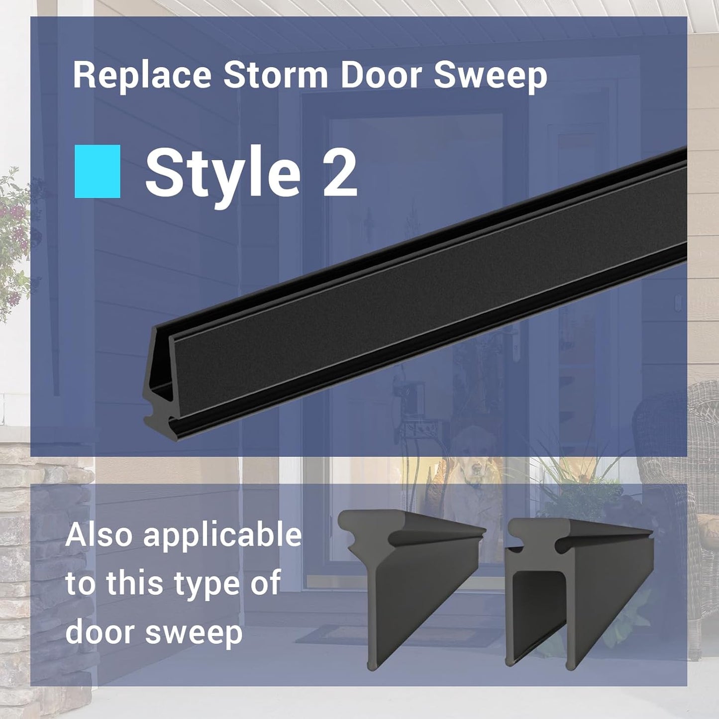 Storm Door Sweep Replacement for Larson & Pella Storm Door Expander Sweep, CH9030501 Sweep for Vinyl and Metal Door Sweep Assembly - Style 1