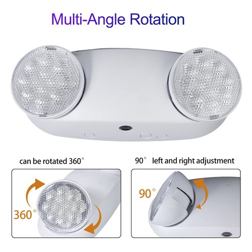 GZRUIYANG LED Emergency Lights with Battery Backup, Commercial Emergency Light Fixtures for Business Home Power Failure Emergency Exit Sign Lighting with 1.0 Meter Plug in Cord AC120V