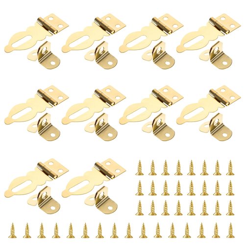 10 Pcs Mini Padlock Hasp Decorative Hasps Gold Metal Latch with Screws for Wooden Box Jewelry Box Suitcase Furniture Buckle Lock