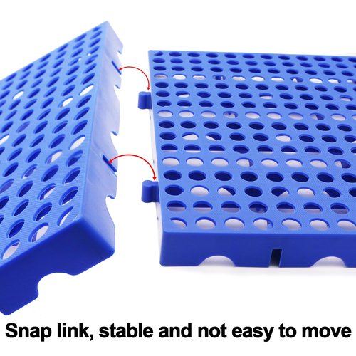 RUENXG 3-Pack Heavy Duty Plastic Pallets 11.8"x11.8"x1.8" Waterproof Ventilated Grid Design – Stackable Nestable Floor Pallets for Basement, Garage & Warehouse Storage