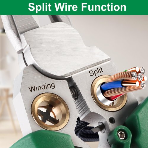 8 in 1 Wire Stripper with Voltage Tester, Wire Stripping Pliers for Cutting and Pulling, Electrician Pliers, Wire Crimper, Cable Stripper, Wiring Tools and Multi-function Hand Tool 1PC