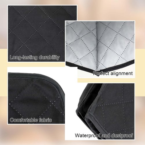 Black Toaster Cover 2 Slice, Two Slice Bread Machine Covers Quilted Toaster Covers Bread Maker Universal Size Kitchen Appliance Cover Polyester and Cotton Quilted, Dust and Fingerprint Protection