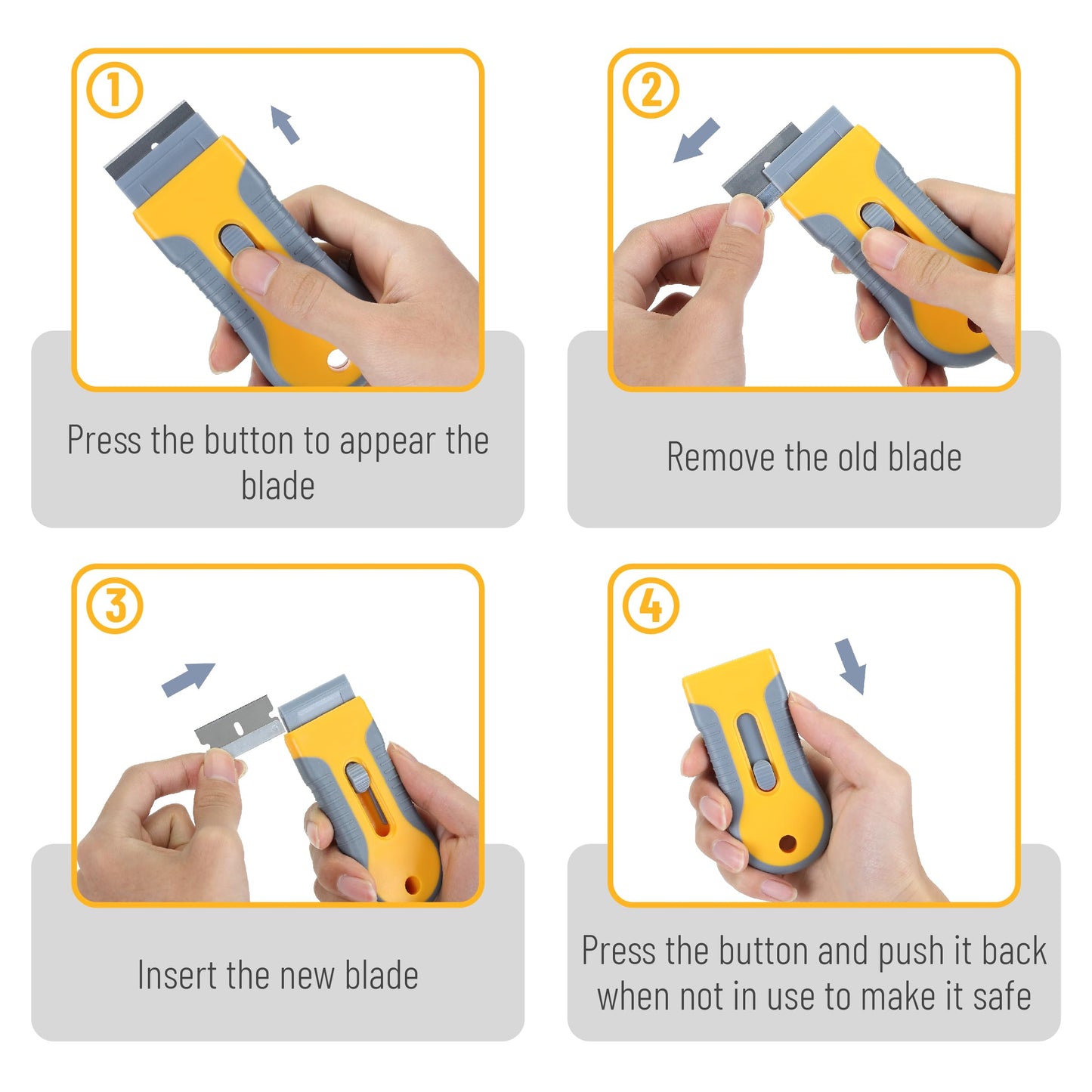 Bates- Razor Blade Scraper, 2 Pack, Razor Scraper Set with 30 Extra Blades, Razor Scraper, Window Scraper, Scraper Tool, Glass Scraper, Scraper Blades, Blade Scraper, Razor Blade Retractable.