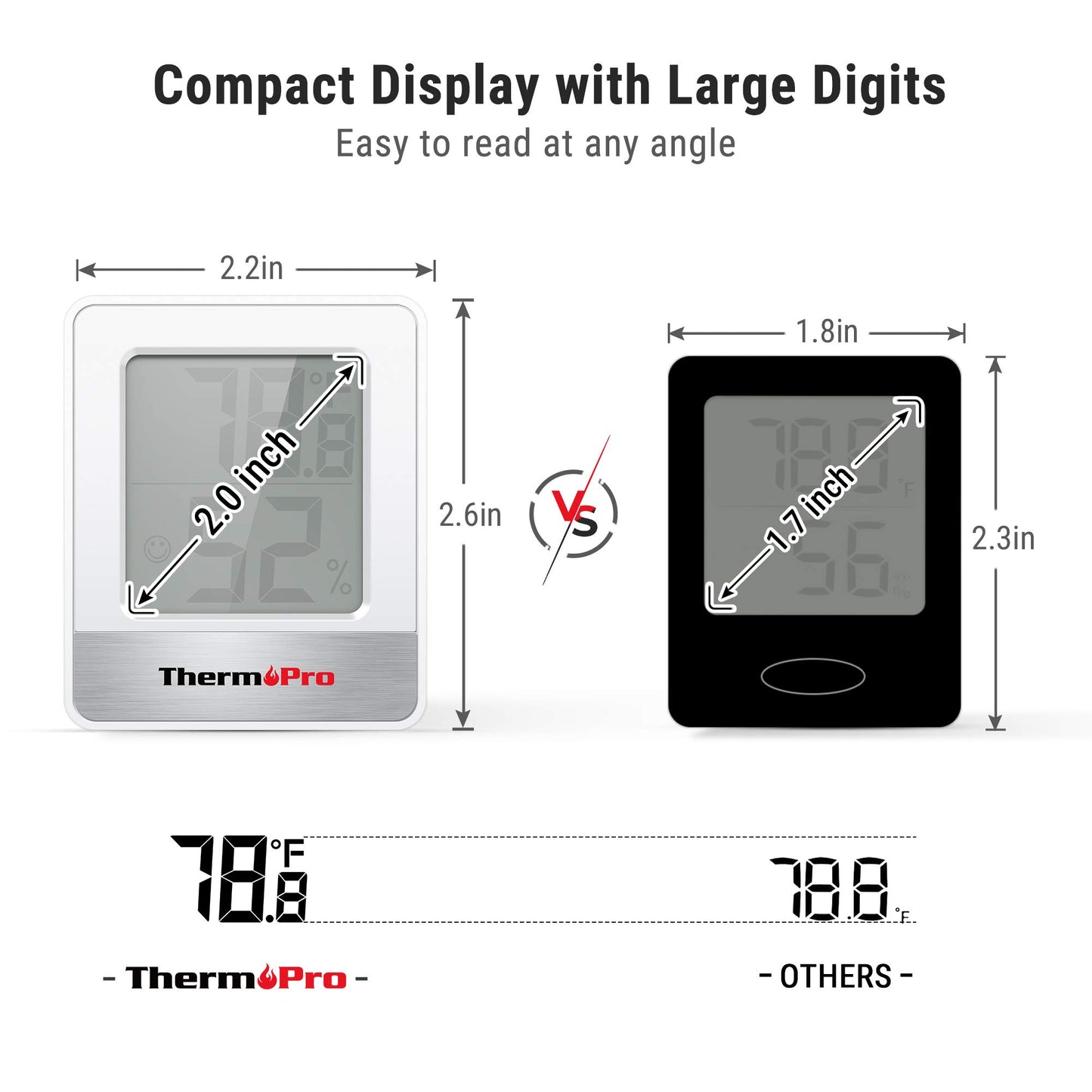 TempPro TP49 Digital Hygrometer Indoor Thermometer Humidity Meter Room Thermometer with Temperature and Humidity Monitor Mini Hygrometer Outdoor Thermometer (Previously ThermoPro)