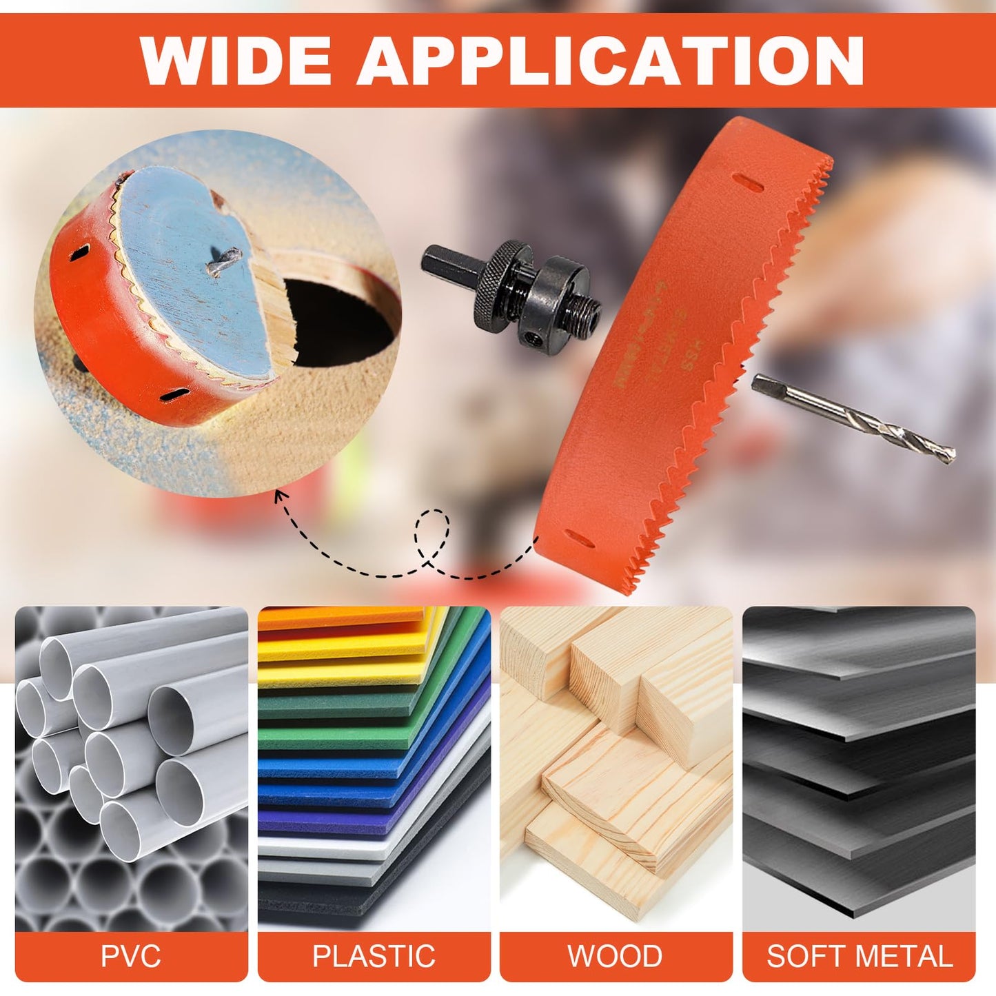 Storystore 4 inch Hole Saw for Recessed Lights,Hole Saw Kit with Dust Bowl, Drill Bit for Wood Metal Plastic,Bi-Metal Drywall Saw, Hole Cutter for Clean and Precise Cuts