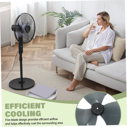 MOUNTTU Fan Blades Replacement, 16 Inch & 3 Leaves Fan Blades with Nut Cover, Plastic for Table Standing Pedestal Type Ceiling Parts Blade