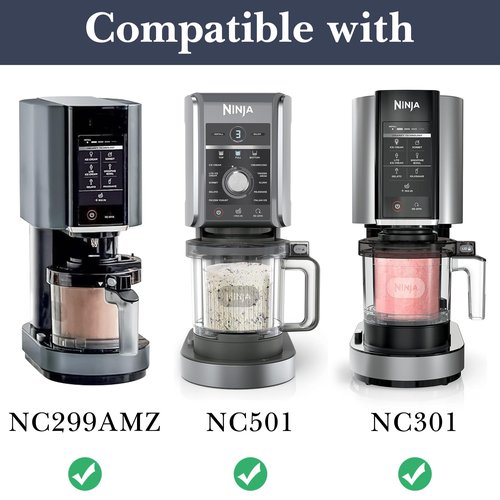 Linkidea Ice Cream Mixer Dust Cover, Portable Blender Shield with Hand Strap, Durable Mixer Protector with Compartment, Compatible with Ninja CREAMi Deluxe NC501, NC299AMZ, NC301 (Black)