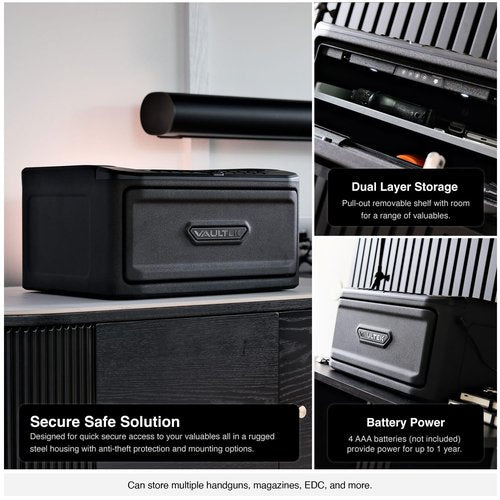 VAULTEK MR Series Dual Layer Handgun Safe Multiple Pistol Storage Safe with Backlit Keypad and Auto-Open Door (Essential)