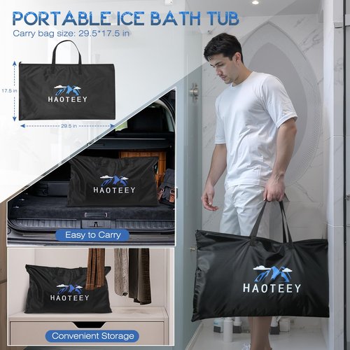 129 Gal Large Oval Ice Bath Tub with Air Ring, Cold Plunge Tub for Cold Water Therapy Exercise Recovery, Alu Support Portable Bathtub for Home, Gyms, Indoor, Outdoor