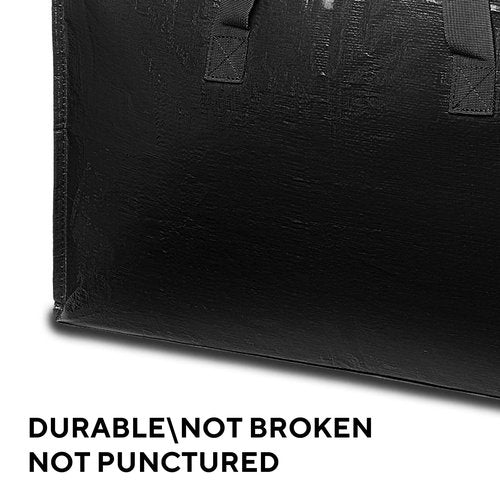 6-Pack Extra-Large Heavy-Duty Moving Bags with Reinforced Handles, Durable Zippers & Waterproof Material — Perfect for Space-Saving, Storage, Shipping and Travel (Black)