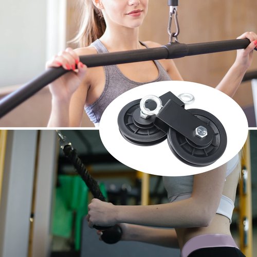 Patioer 4 Pack Cable Pulley 3.54 in/90 mm Silent Nylon Gym Cable Pulley Wheel, 360 Degree Rotation Traction Wheel DIY Attachment for LAT Lift Pulley System, Lifting Blocks, Home Gym Equipment
