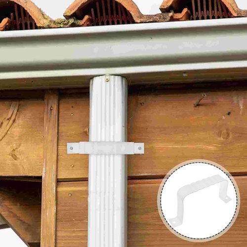 Lovelysp Aluminum Downspout Adapter Gutter Strap Square Pipe Fixed Leader Strap with Installation Screws for 2x3-Inch Manhole Extension 2PCS
