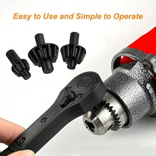 Drill Chuck Ratchet Wrench - 2 in 1 Drill Chuck Ratchet Spanner, 2-in-1 Ratchet Drill Chuck Key Wrench (1Set)