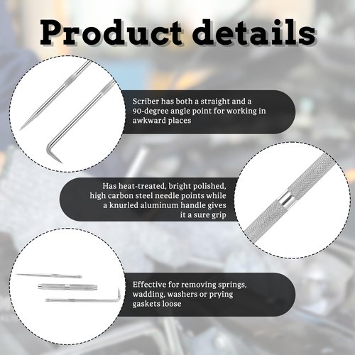 FdcLixuvol Double Pointed Scriber, Metal Scribe Tool Carbide Scribe Steel Point for Welding Marking Pen Glass Metal Sheet Ceramics