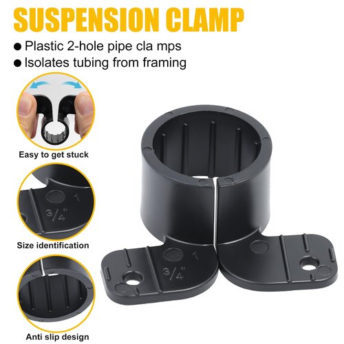 50 Pcs 3/4 Inch Pipe Supports Suspension Pipe Clamps Pex Clamps Butterfly Style Tubing Pipe Support for Pex, Copper, CPVC