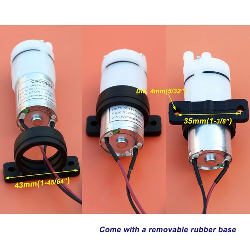 CrocSee DC 12V Mini Food Grade Self Priming Diaphragm Fresh Water Transfer Pump 1.3LPM, Replacement Pump for Ice Maker, Coffee Machine, Water Dispenser