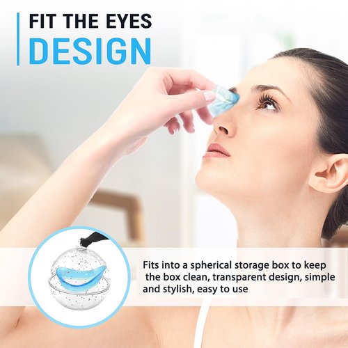 AXLOFO® Eye Wash Cup, Eye Wash Bath Kit (Eye Drop Guide/Wash Cup), Silicone Eye Cup for Effective Eye Cleansing, Soothing Tired Eyes (Blue-1)