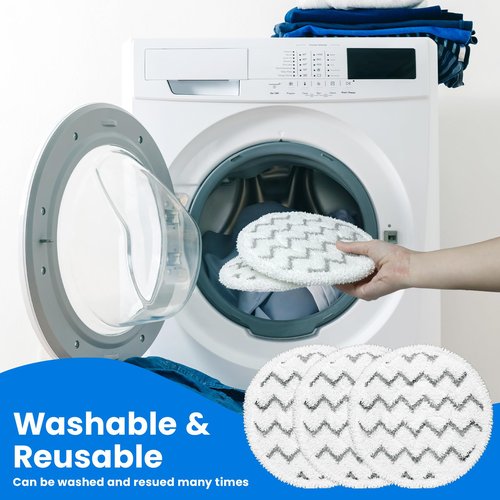 Gabrella 6 Pack 3897A Rotating Steam Mop Pads Replacement Compatible with SmartSteam Bissell SpinWave Scrubbing Steam Mop 3897A 3712C 3712W, Reusable Wave Pattern Pads