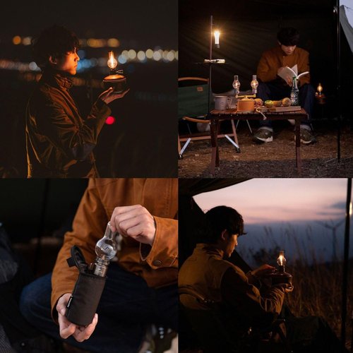 Naturehike Camping Lantern Glass, Fuel Canister Camping Lights, Propane Lanterns, Butane Gas Light Lantern Outdoor Use for Camping Picnic, Emergency Essential, with Storage Bags and Small Wrench