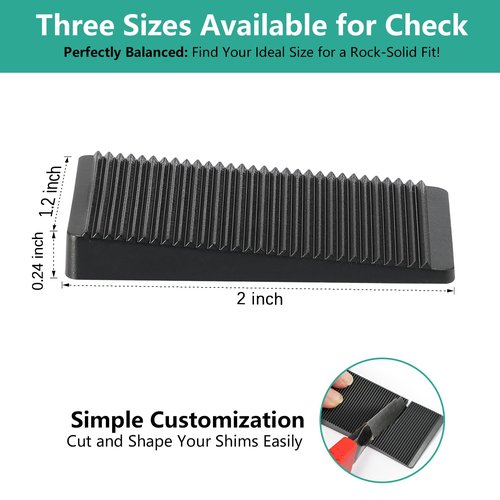 Furniture Leveler 12pcs Kit Size Variety | Multi-Purpose Rubber Shim for Leveling Feet Stable | Anti-Wobble Pad for Uneven Table, Dresser Leg, Toliet and More Furniture | Prevent from Wobbling