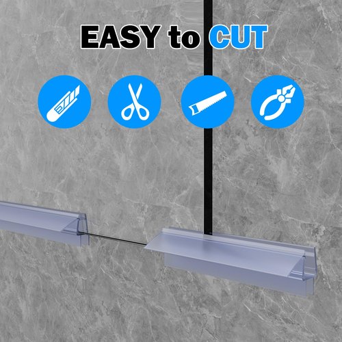 YIIPAIVUE Pivot Shower Door Bottom Seal, Frameless Glass Shower Door Sweep for 3/8" Glass, Prevents Shower Leaks and Creates a Waterproof Barrier, 36" Clear Vinyl Seal