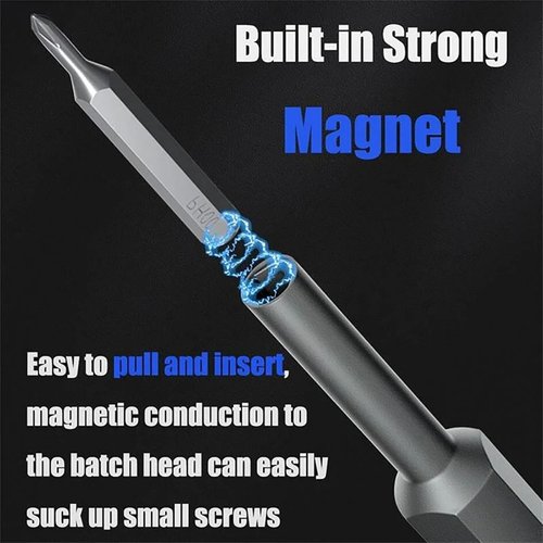 Fixion Core44 in 1 Precision Electric Screwdriver Kit, E1 Max 3.7v Mini Electric Screwdriver 50-in-1, E1 Max Mini Electric Screwdriver 50-in-1, For Home DIY Workshop Construction Work (1Set)