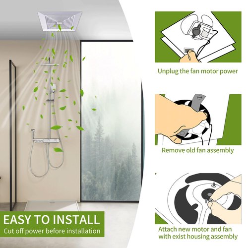 Universal Bathroom Fan Motor Replacement by PANDEELS - SM550 Electric Vent Fan Motor Kit - Replacement for Nutone Broan 50 CFM 120V 3000 RPM - Replace C01575 65100 EM550 EM750