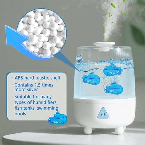 Humidifier Cleaner 9Pcs,Demineralization Cleaning Ball for All Humidifiers & Fish Tank,Humidifier Cleaning Fish,Purifie Water,Prevents Hard Water Build Up,Eliminates White Dust Odours