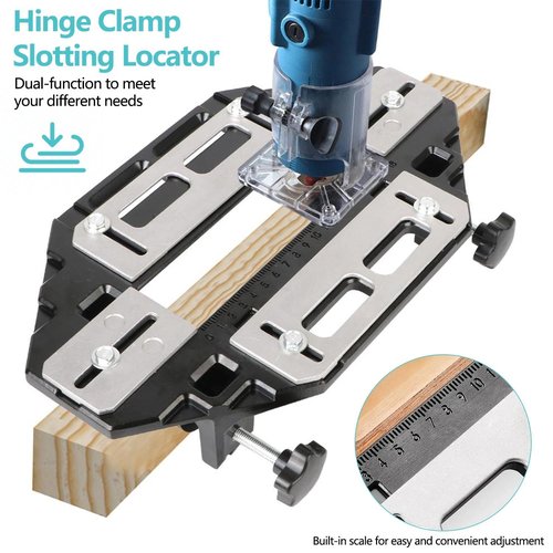 Aluminum Alloy Door Hinge Jig, Door Hinge Adjustment Tool for Template Jig and Concealed Hinge Jig, Door Lock Installation Kit, Lightweight Woodworking Hole Opener Slotting Locator