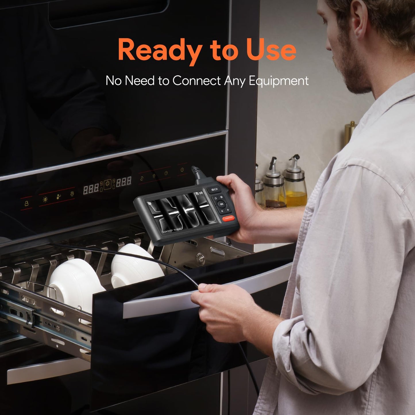 Dual-Lens Endoscope Camera with Light, DEPSTECH 1080P HD Borescope with 5" IPS Screen, 16.5FT Flexible Sewer Plumbing Snake Camera, Cool Gadgets for Men, Women