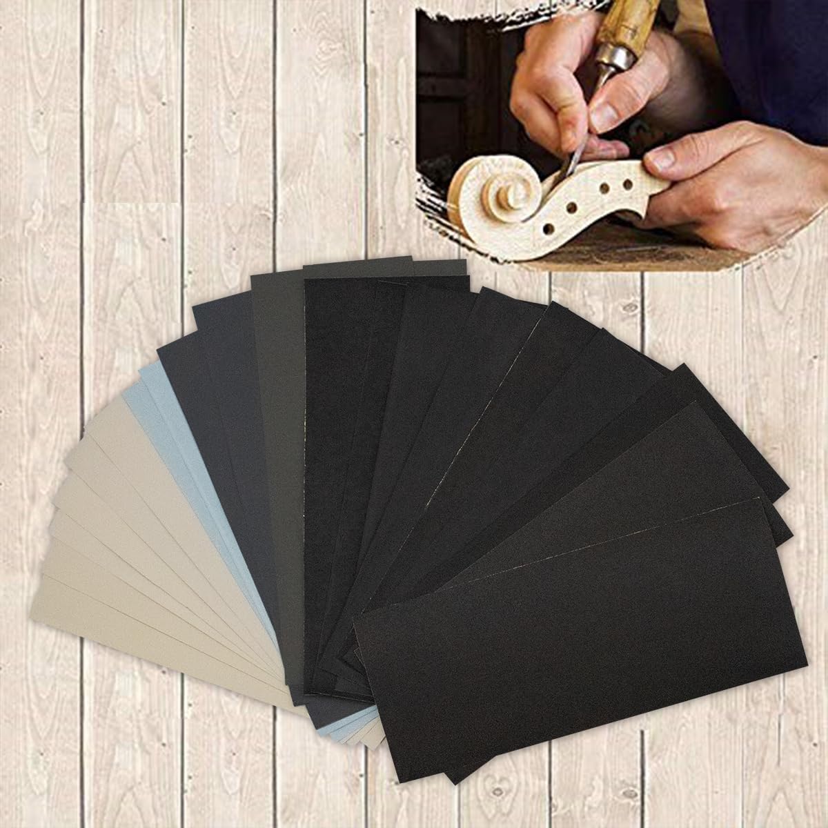 MASONTOOL 24Piece Ultra Fine Sandpaper 2000 3000 5000 7000 10000 20000Grit
