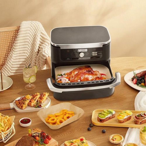 YQL 150PCS Air Fryer Liners for Ninja DZ071/Instant 9 Qt DualZone FlexBasket Air Fryer, Disposable Parchment Paper