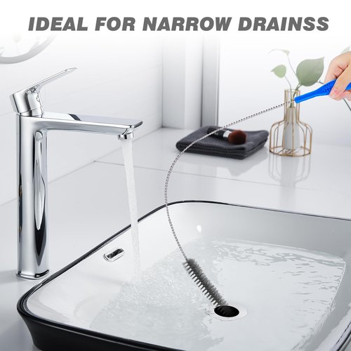 Drain Cleaning Brush Set，Flexible Long Pipe Snake Hair Clogs Catcher Cleaner Tool for Toilet，Sewer Drain，Pipe Brush，Drain Cleaner Brush，Sink Drain Brush