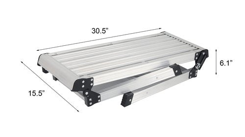 LEADALLWAY Work Platform Aluminum 30"x12"x20" Step Ladder Heavy Duty Foldable Aluminum Platform 330 Lbs Capacity