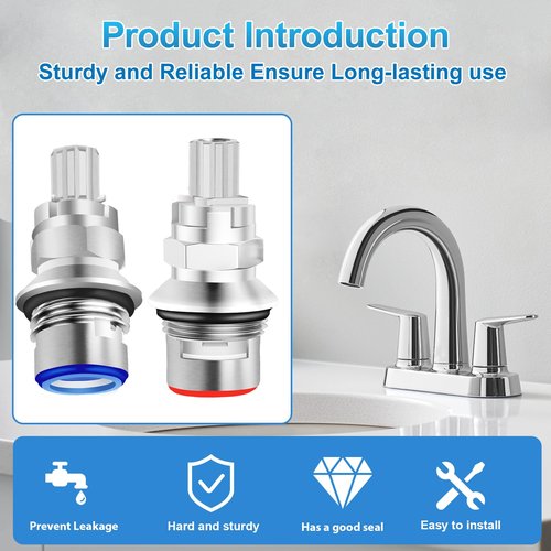 2 Pack 910-9000 Ceramic Disc Cartridge Replacement, Compatible with Price Pfister Hot & Cold Ceramic Valve, Faucet Cartridge, for 2 Handle Lavatory and Kitchen Faucets, 12 Point Broach﻿