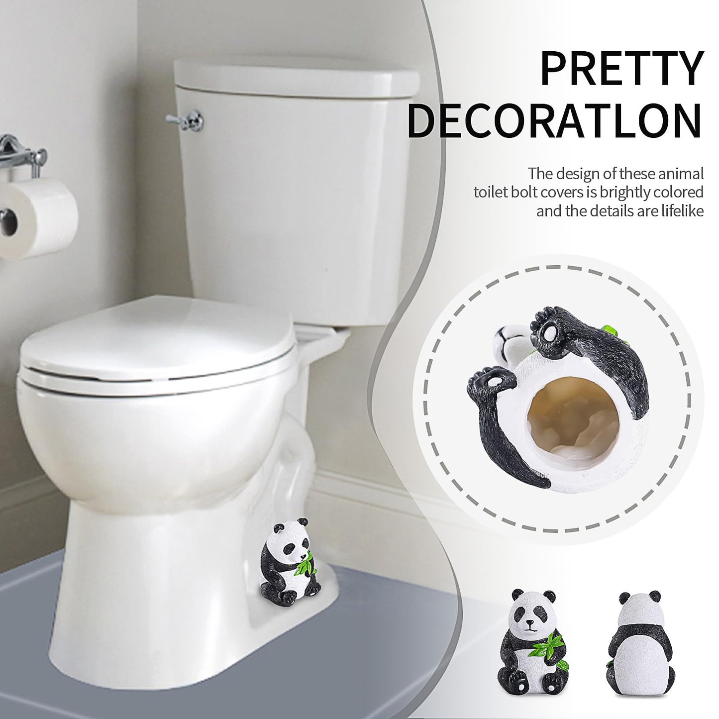 Toilet Bolt Caps,2PCS Toilet Bolt Covers Decorative，Resin cute funny Toilet Screw Cover Caps,Toilet Caps for Bottom of Toilet Easy Installation Toilet Replacement Parts (C)