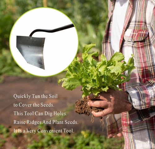 Hoe Garden Tool, Soil Turning Plow, Triangle Hoe Garden Tool,Hand Plow for Gardening (A-One Size)