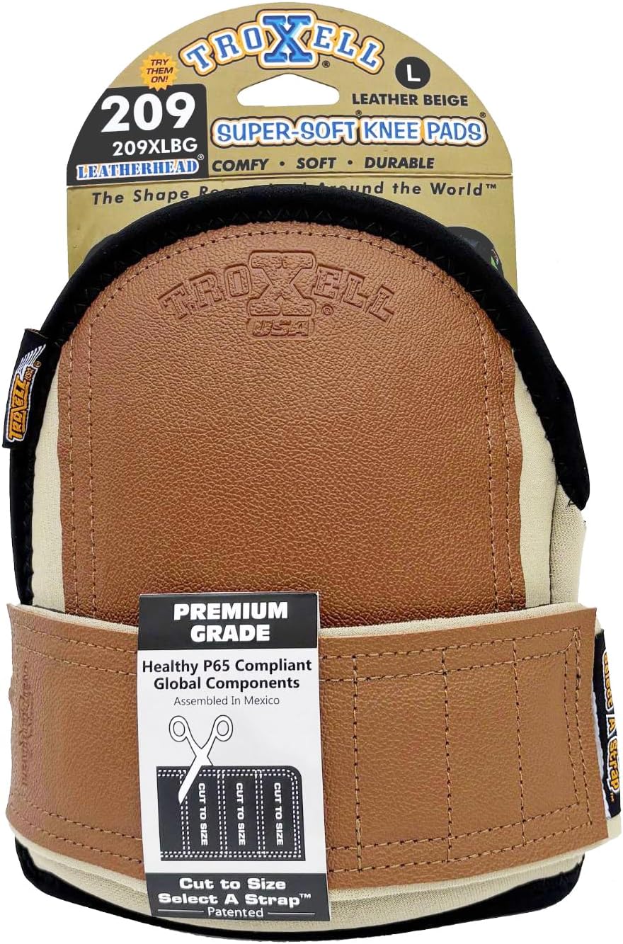 TROXELL USA SuperSoft Leatherhead Kneepads - (Large Size / Bagged in Pairs)