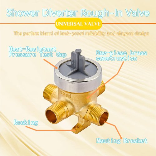 R11000 Diverter Rough-In Shower Valve Brass Body, Compatible with Delta Faucet 3-Setting and 6-Setting Custom Shower Diverter Valve Kit, Compatible with Delta R11000 Shower Trim Kits.