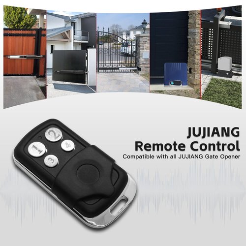 JUJIANG Gate Opener Remote Control Transmitter for Automatic Gate Opener Hardware Control Remote Security Gate Controller with Keychain Electric Rolling Driveway Gate Opener Closer Security Kit Remote