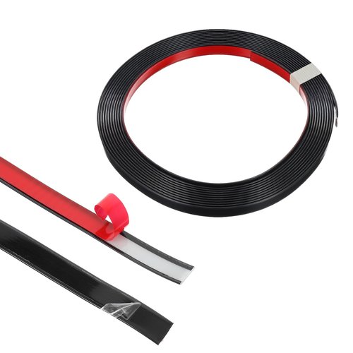 0.39in × 16.4Ft Black Trim Molding Peel and Stick Wall Molding Trim Waterproof Flexible Self Adhesive Mirror Tape Border for Window Mirror Door Wardrobe Gap Sealing and Picture Frame (Black)