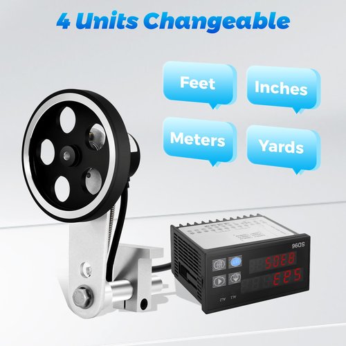 Digital Length Meter Counter Cable Wheel 110V Mechanical Length Counter Single Length Measure Tool with Control Function 0-999999
