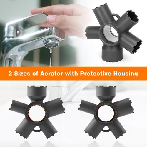 10-in-1 Faucet Aerator Removal Tool, Sink Aerator Removal & Replacement Tool for Kitchen & Bathroom, Fits M16.5, M18.5, M21.5, M22, M24, M28, and TT, TF, STD, TJ Sizes, Ideal Faucet Repairs Tool