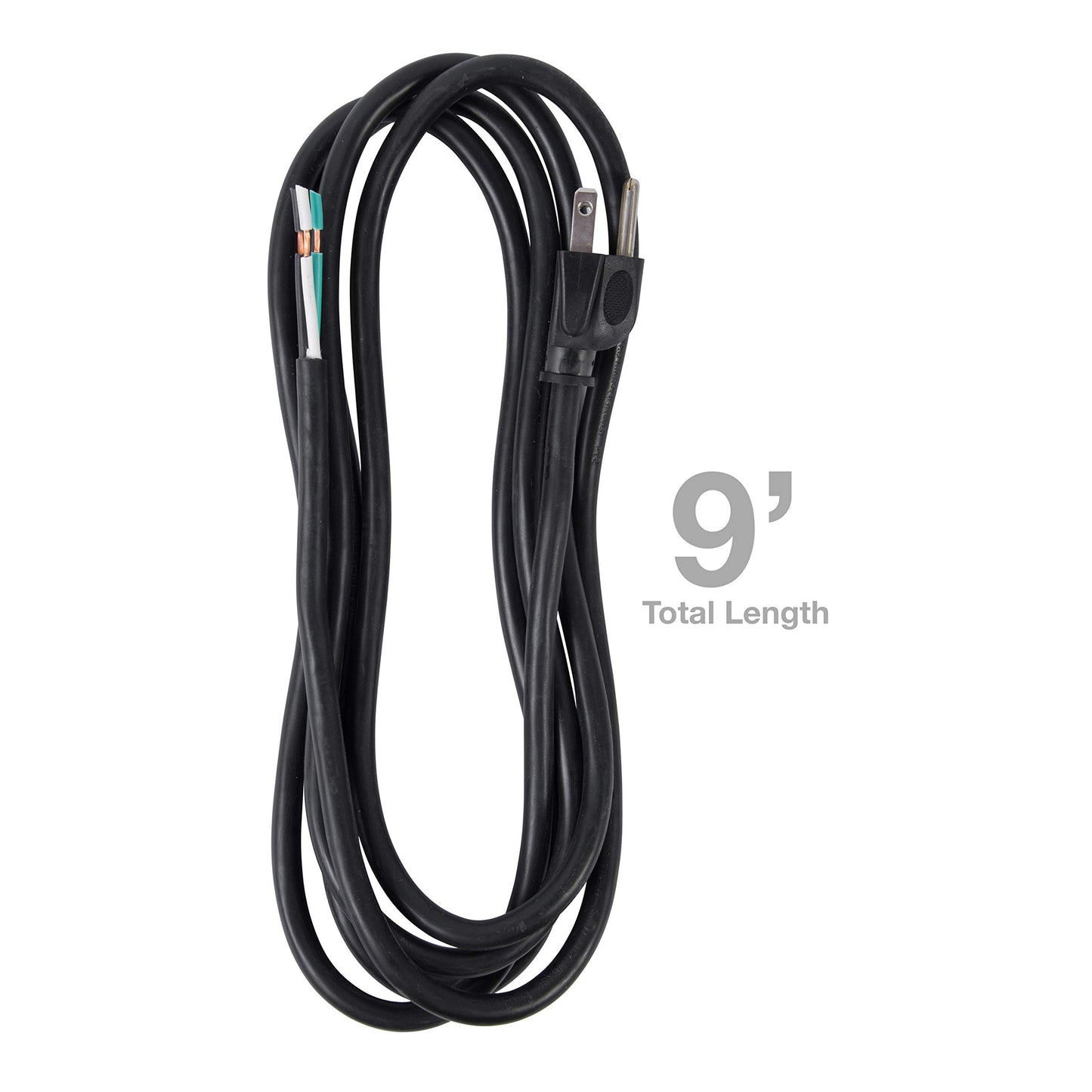 Bergen Industries Inc PS913163 3-Wire Appliance and Power Tool Cord, 9 ft, 16 AWG, 13A/125V AC, 1625w, Black