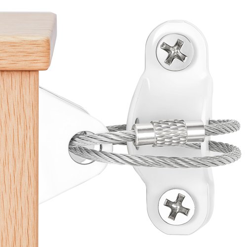 KOVOSCH 10 Pair Furniture Anchors for Baby Proofing, Stainless Steel Furniture Straps with Anti-Tip Anchors Secure 400 lbs, Protect Baby and Pet from Falling Furniture and Earthquake, White