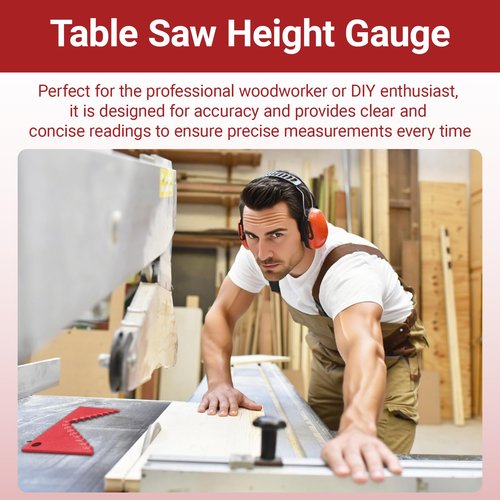 Saw height gauge For wood working calibrating table saw and router table tools,Table Saw Measuring Range 1/8“ to 2 I”, 1/4“ to 2 ”Suitable for firm standing (red)