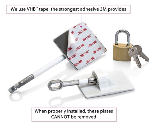 Refrigerator Door Lock with Padlock - White
