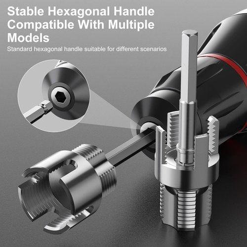 HJKLIUT Integrated Internal & External Pipe Threading Tool, PVC Pipe Threader Tool, Dual-Function Pipe Thread Cutting Kit for 1/2" & 3/4" (1/2''+3/4'')