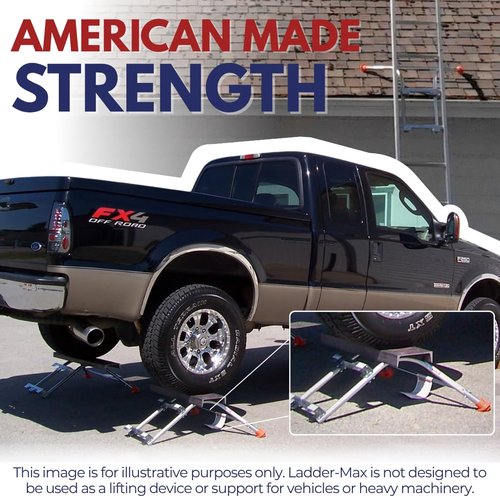 Ladder-Max Stabilizer - Extension Ladder Stabilizer for Roof and Wall - Gutter Protector Attachment Hooks to and fits Most Ladders - Stability and Safety - Heavy Duty Ladder Standoff Tool